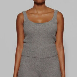 SKIMS Cozy Knit Smoke Grey Tank Top Women's size Large XLARGE